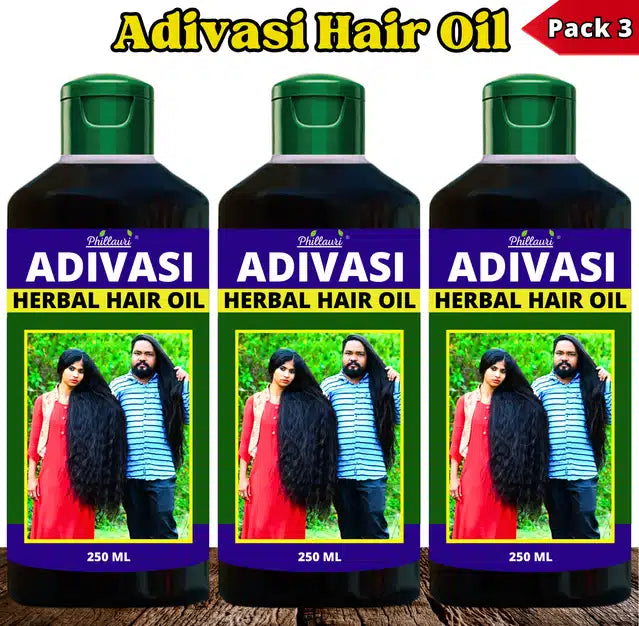 Phillauri Adivasi Herbal Hair Oil (Pack of 3, 250 ml)